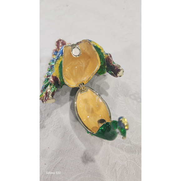 Peacock Trinket Box Green Blue, EUC - Picture 4 of 6